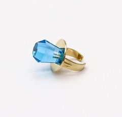 GEM RING POP Anthony Kantor Cocktail Ring In 14Kt Yellow Gold & 28 Ctw Blue