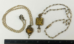Maximal Art Necklace LOT Signed Estate Jewelry 2 Pieces Victorian Style Dangles