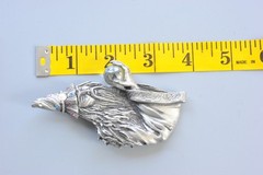 Signed JJ JONETTE Vtg Crystal Wizard Brooch crystal ball LARGE *missing 1 stone