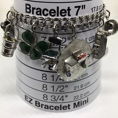 Vtg Sterling Silver 12 Charm Bracelet 7” Love Luck Success Golf Ice Pick 40g