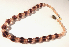 Vintage Lavender to Purple Amethyst Glass Crystal Beads Sterling Clasp Gorgeous