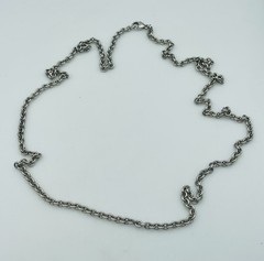 Vintage Sterling Silver Rolo Link Chain Necklace 32″