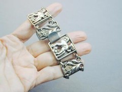 Art Nouveau McCLelland Barclay Sterling Lamb Bracelet 7.5″