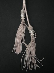 New/Tag 24” Y Necklace of Rose Gold Tone Metallic Corded with Fine Metal Tassel