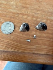Vintage Patricia Platero Navajo Sterling Silver and Onyx post earrings- signed