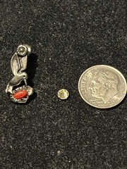 Vintage WJ Southwest Sterling Silver Red Coral Earring & Faceted Pink Opal Lot