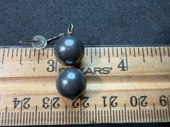 6.32g Vintage Sterling Silver 925 Double Bead Dangle Drop Earrings M
