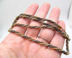 Vintage Multi Silver Gold & Gunmetal 3.75mm Rope Twist Chain Necklace 18 Inch