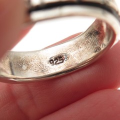 925 Sterling Silver Vintage Geometric Oxidized Rotating Band Ring Size 11.75