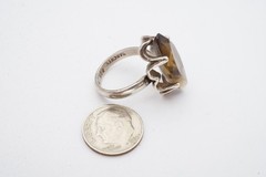 Vintage Mexico Sterling Silver 925 Smoky Quartz Ring Size 8