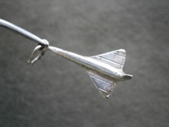 Concorde Passenger Aircraft Vintage Sterling Silver Bracelet Charm Pendant 2.0g