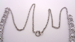 Vintage White Gold Filled Clear Crystal Open Back Prong Set Festoon Necklace
