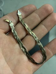 Vintage Italy 925 Sterling Silver Herringbone Bracelet 7 Inch 4.2 Grams