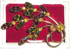 Jems by JMS Colorful Rhinestone Spray Brooch Pin In Original Box
