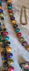 Huge Vintage Jewel Tone Wood Metal Enamel Earring Necklace Bracelet Jewelry Lot