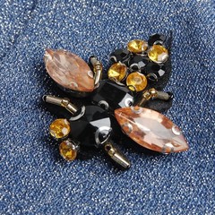 4Pcs Bees Sequins Rhinestones Bead Brooch Patches Applique Vintage Embroidered F