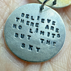 KCB Pendant Charm Sterling Cervantes “Believe There Are No Limits But The Sky”