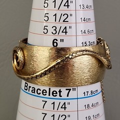 Vintage Whiting & Davis Snake Bangle Bracelet Serpent Brushed Gold Tone 6″