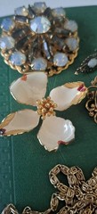 Vintage Opaline Glass Opal & Aurora Borealis Jewelry Lot