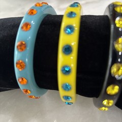 Vintage Juicy Couture Resin Bangle Bracelets With Rhinestones Lot Of 3