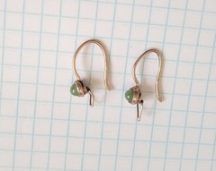 Vintage Earrings Nephrite Stone Gilt silver 875 test star children’s Jewelry