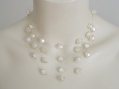 Vintage Langani Necklace Glass Beads Balls 4-Row 37.3 G/Length Approx. 39 Cm