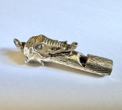 Vintage 1960s-1970s Gold Plated Figural Elephant Whistle Pendant Charm