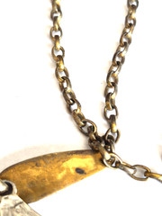 Vintage Marjorie Baer SF Sterling Silver Mixed Metal Curved Bar Pendant Necklace