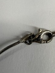 VINTAGE 925 ITALY STERLING SILVER NECKLACE WITH IRON METEORITE PENDANT