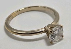 VTG ESPO 14KT Yellow Gold G.E. Electroplated Cubic Zirconia Solitaire Ring SZ9.5