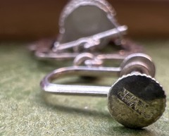 Vintage 1950s Wishing Well Bucket 925 Sterling Silver Screw Back Earrings 6.24g