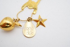 Vintage Monet Necklace Gold Tone Charm Holder 30″