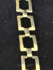 Vintage Unbranded Necklace Distinctive Square Gold Tone Link Design 18 Inches