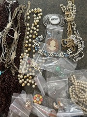 250 vintage to now lot wearable craft necklace earrings brooch jewelry 15 pounds