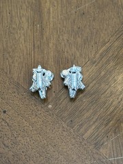Vintage Early Eisenberg 1940s/1950s Rhinestone Stud Earrings Script “E” Signed!