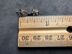 2.08g Vintage Sterling Silver 925 Floral Cluster Drop Dangle Earrings M
