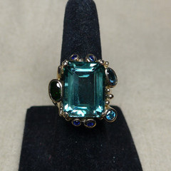 MICHAEL VALITUTTI Goldwash Sterling Silver Cocktail Ring Sz 5.25 NWT