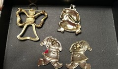 Kenneth Cole Angel Pin and no brand earrings and Santa pin