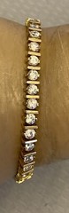 925 Vermeil CZ Tennis Bracelet 6ct Gold over Sterling Silver Line 7.25″