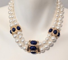 Vtg Costume Jewelry Necklace Signed Lot Faux Pearl Rhinestone Napier Monet Coro