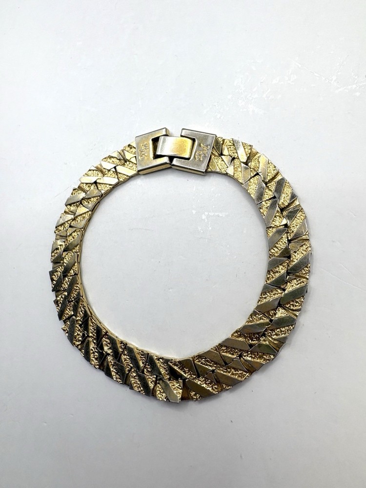 David Monn Gold Tone Nugget Bracelet 1990’s 7.5”