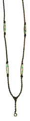 PERFECT! STERLING Antique 2 SIDED ENAMEL GUILLOCHE 4 STATION “Y” CHAIN Necklace!