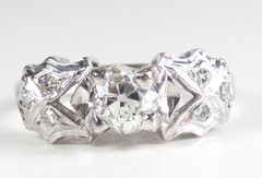 Antique Art Deco 1920’s Diamond Engagement Ring Size 5.5 UK-K1/2 18KW EGL USA