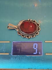 Vintage Mexico 925 Framed Red Jasper Pendant