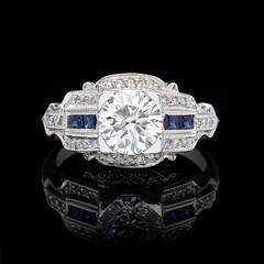 2Ct Art Deco Style Lab Created Diamond Engagement Wedding 14K White Gold FN Ring