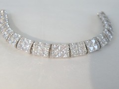 Vera Wang Sterling Silver 925 2 Row CZ Tennis Bracelet Fits 7.5″