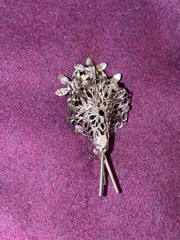 Woman’s Silver Turquoise Brooch Flower Bouquet