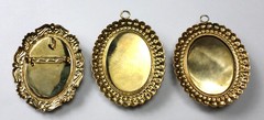 3 Hand Painted Different Resin Angels Scenes Cameos Pretty Pendants 61x46mm