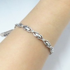 NYJEWEL 14k White Gold 23 Diamonds 5mm Wide Bracelet 7″