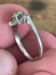 Antique Art Deco 14k Solid White Gold Diamond Engagement Ring! Sz 4.5-2.3GR!
